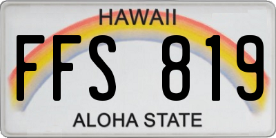 HI license plate FFS819