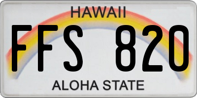 HI license plate FFS820