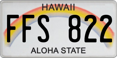 HI license plate FFS822