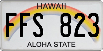 HI license plate FFS823