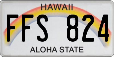 HI license plate FFS824