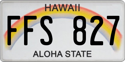 HI license plate FFS827