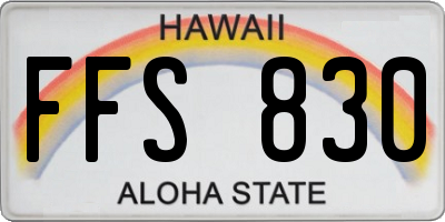 HI license plate FFS830