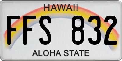 HI license plate FFS832