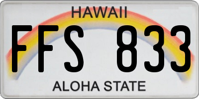 HI license plate FFS833
