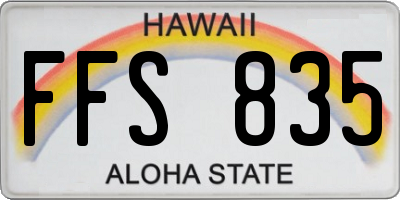 HI license plate FFS835