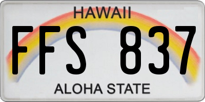 HI license plate FFS837