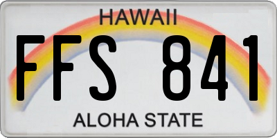 HI license plate FFS841