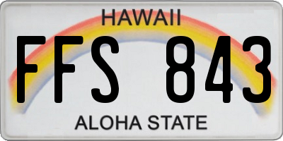 HI license plate FFS843