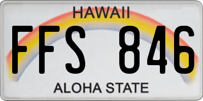 HI license plate FFS846