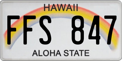 HI license plate FFS847
