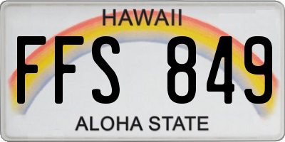 HI license plate FFS849
