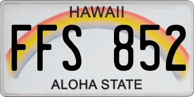 HI license plate FFS852