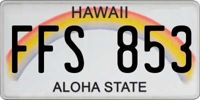 HI license plate FFS853