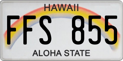 HI license plate FFS855