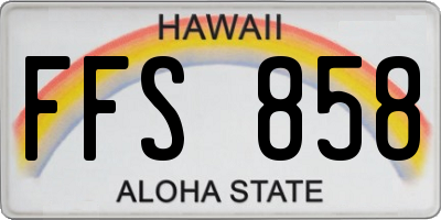HI license plate FFS858
