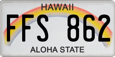 HI license plate FFS862