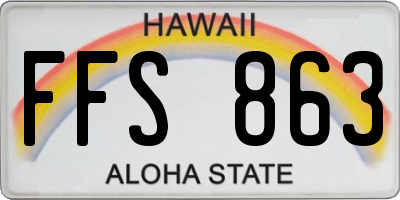 HI license plate FFS863