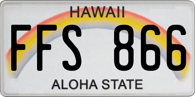 HI license plate FFS866