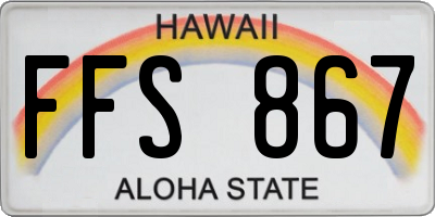 HI license plate FFS867
