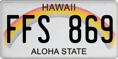 HI license plate FFS869