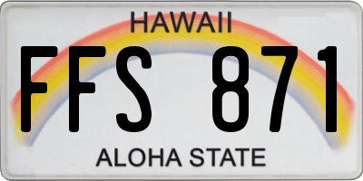 HI license plate FFS871
