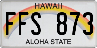 HI license plate FFS873