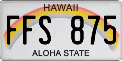 HI license plate FFS875