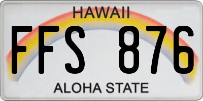 HI license plate FFS876