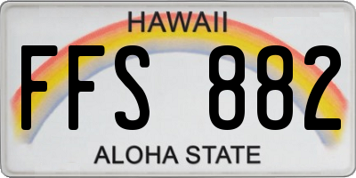 HI license plate FFS882