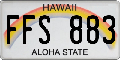 HI license plate FFS883