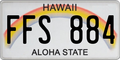 HI license plate FFS884