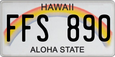 HI license plate FFS890