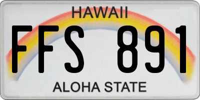 HI license plate FFS891
