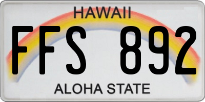 HI license plate FFS892