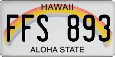 HI license plate FFS893