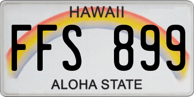 HI license plate FFS899