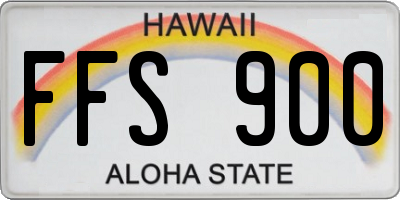 HI license plate FFS900