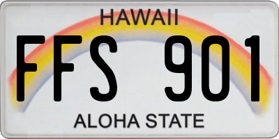 HI license plate FFS901