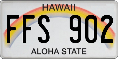 HI license plate FFS902