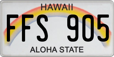 HI license plate FFS905