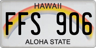 HI license plate FFS906