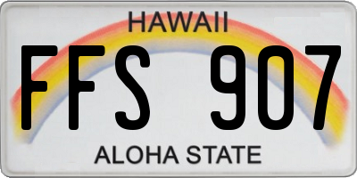 HI license plate FFS907