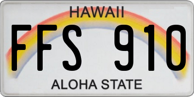 HI license plate FFS910