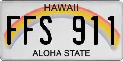 HI license plate FFS911