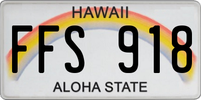 HI license plate FFS918