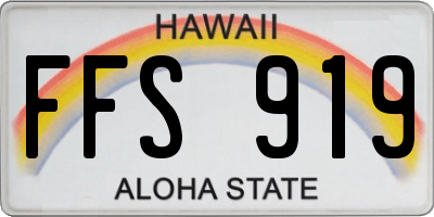 HI license plate FFS919