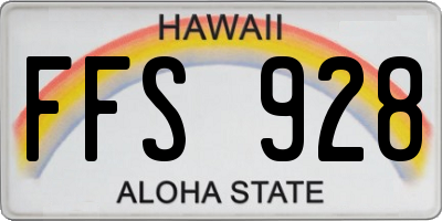 HI license plate FFS928
