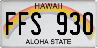 HI license plate FFS930
