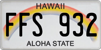 HI license plate FFS932